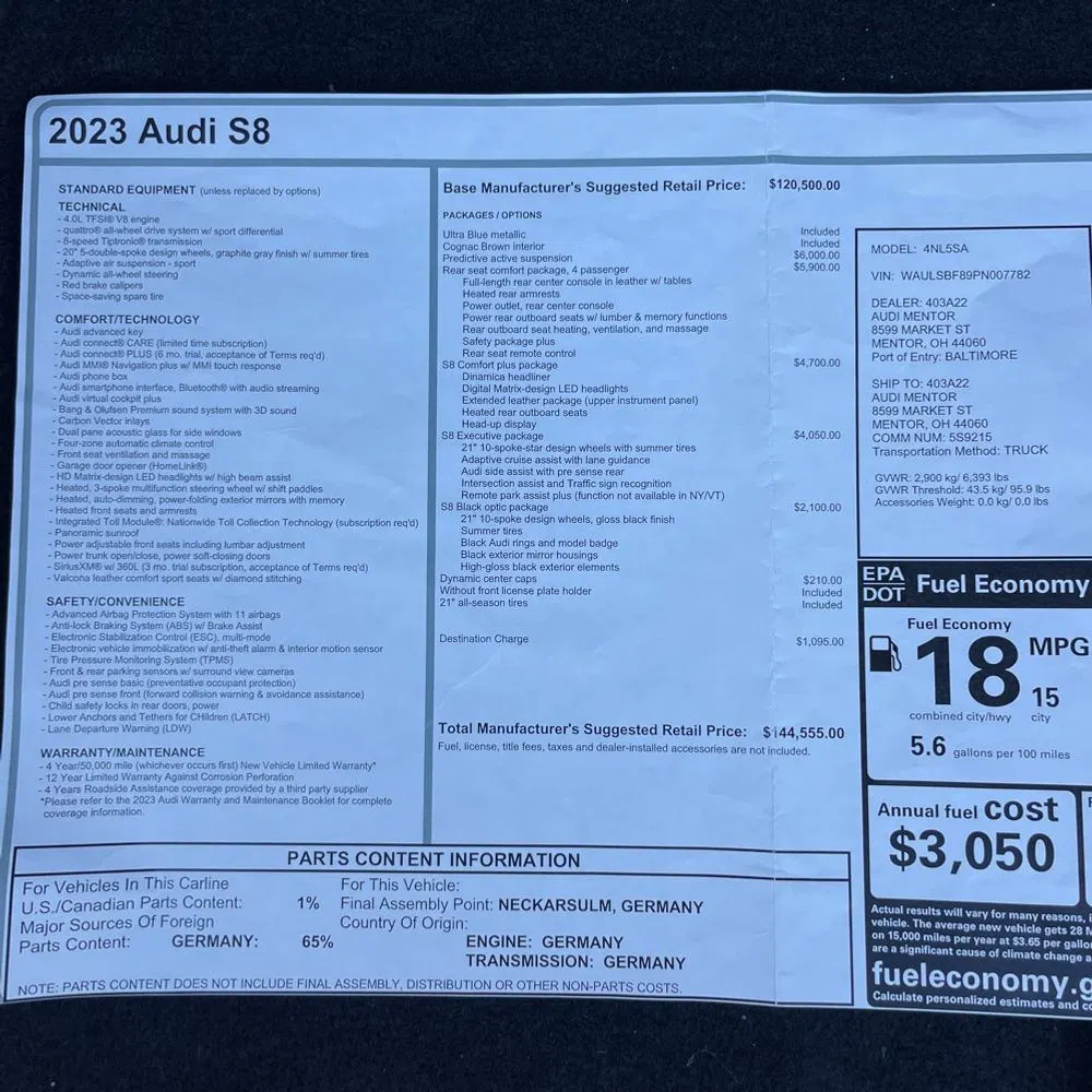 2023 Audi S8