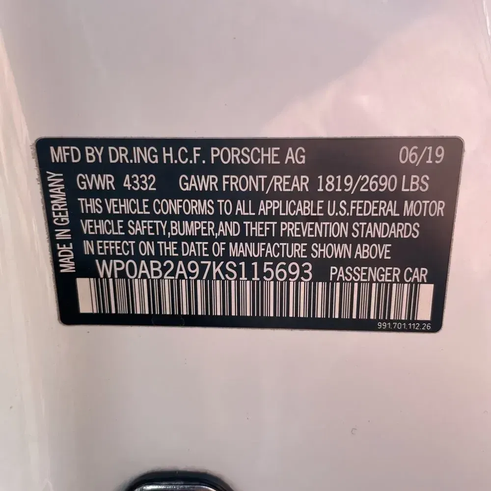 2019 Porsche 911 Carrera 4S