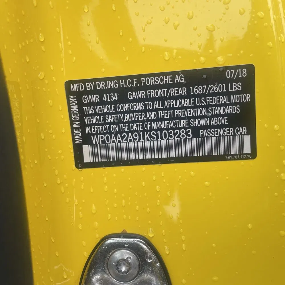 2019 Porsche 911 Carrera T