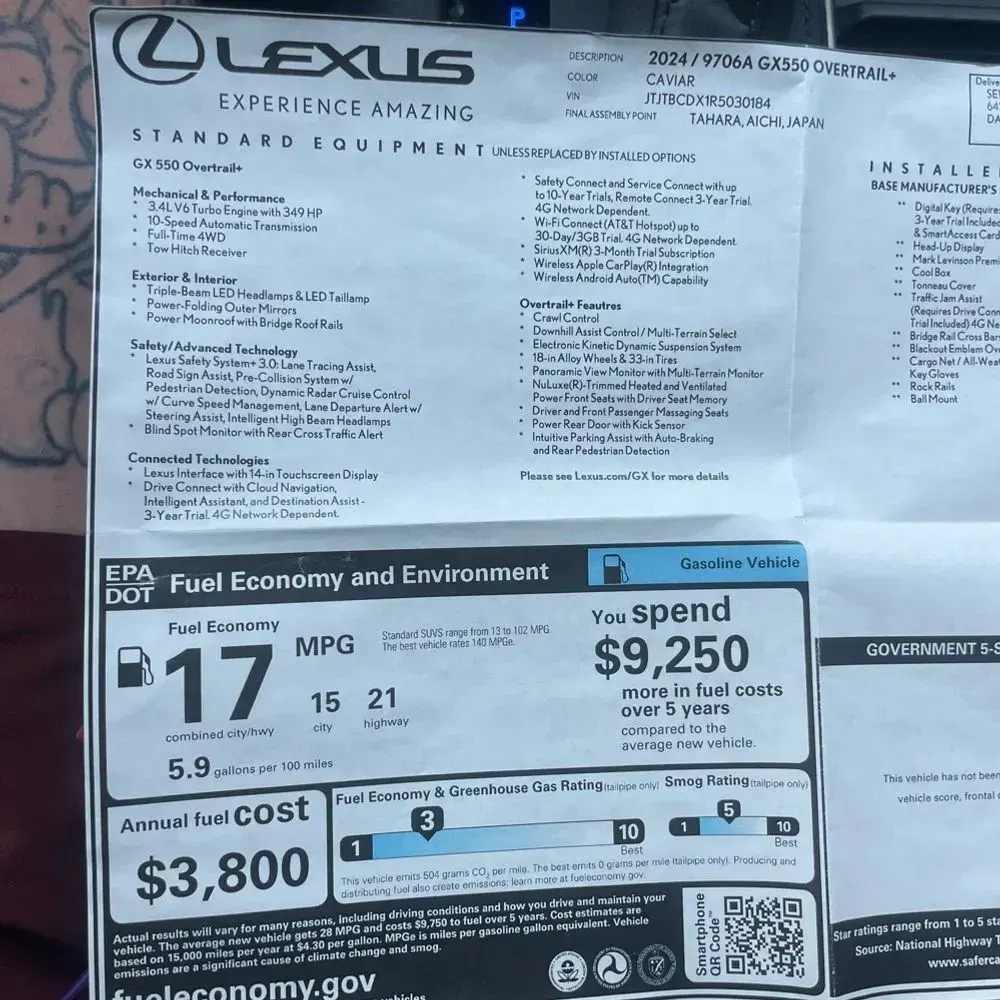 2024 Lexus GX 550 Overtrail+