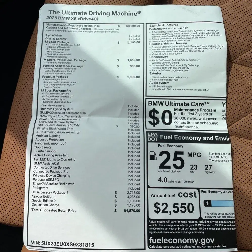 2025 BMW X5 XDrive40i
