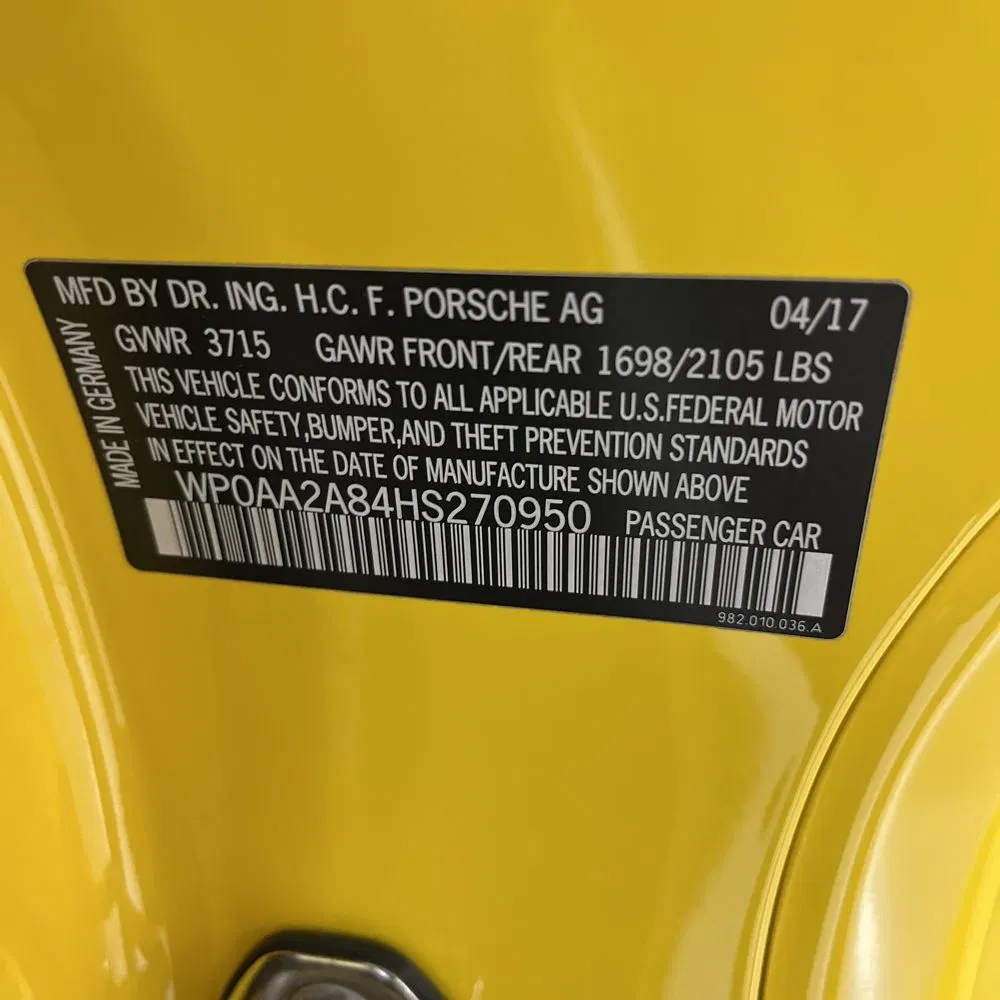 2017 Porsche 718 Cayman Base