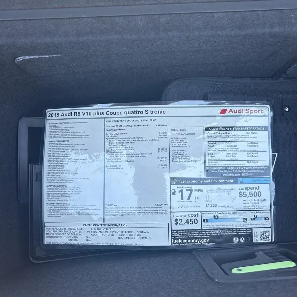 2018 Audi R8 V10 Plus