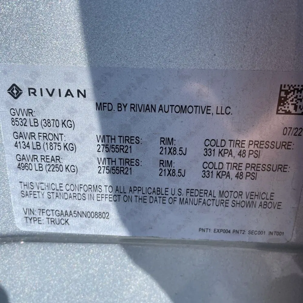 2022 Rivian R1T Adventure
