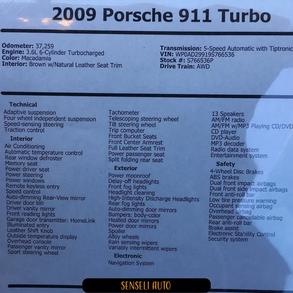 2009 Porsche 911 Turbo Base