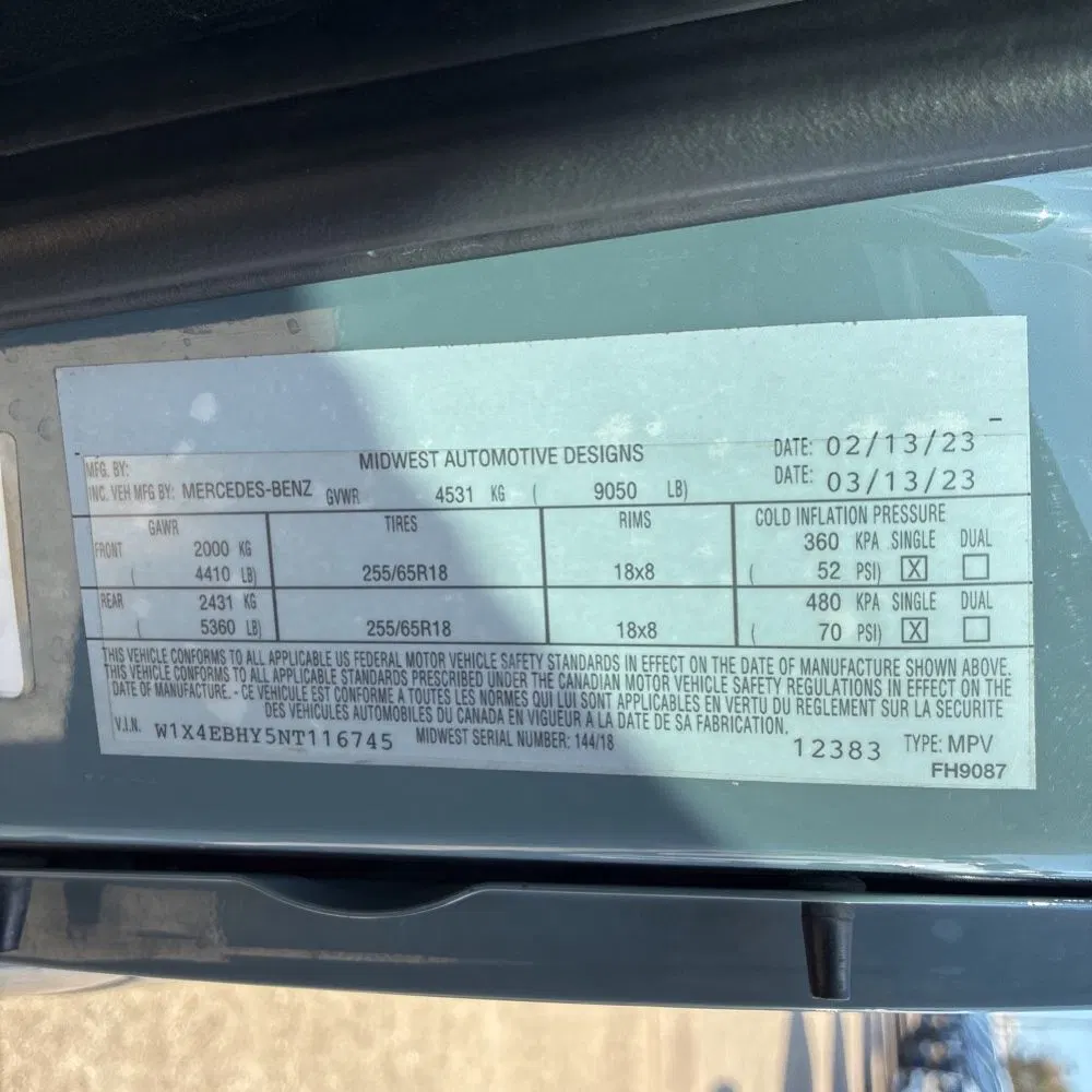 2022 Mercedes-Benz Sprinter 2500 High Roof Wagon 6cyl 170WB