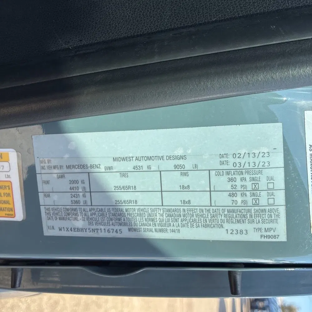 2022 Mercedes-Benz Sprinter 2500 High Roof Wagon 6cyl 170WB
