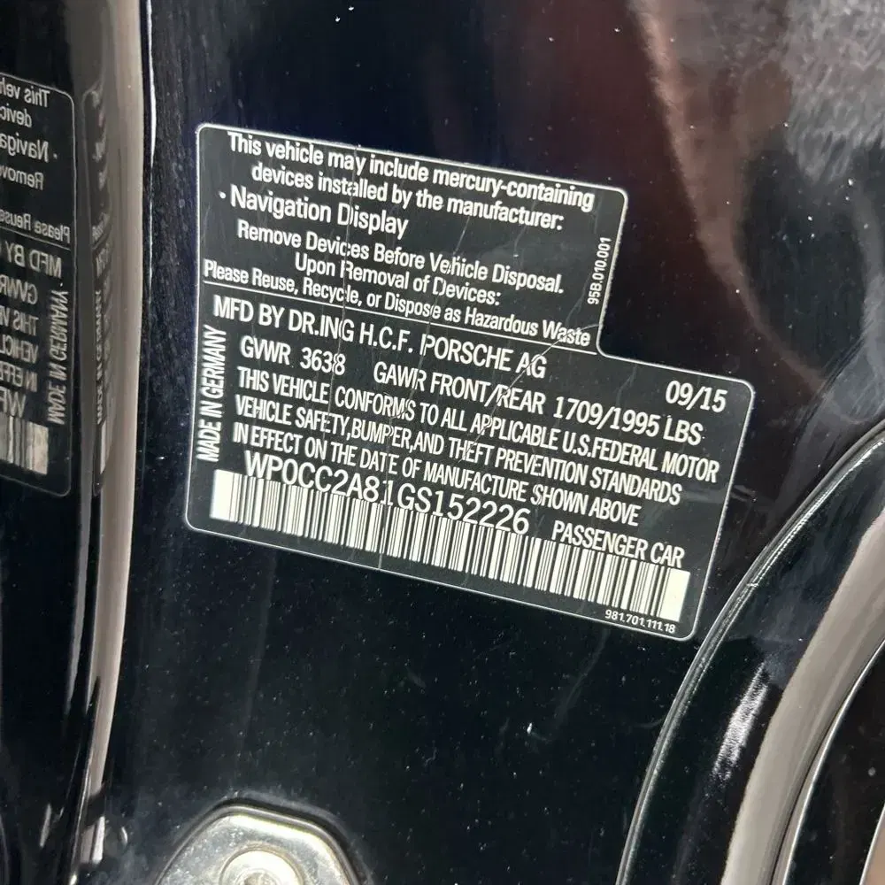2016 Porsche Boxster Spyder