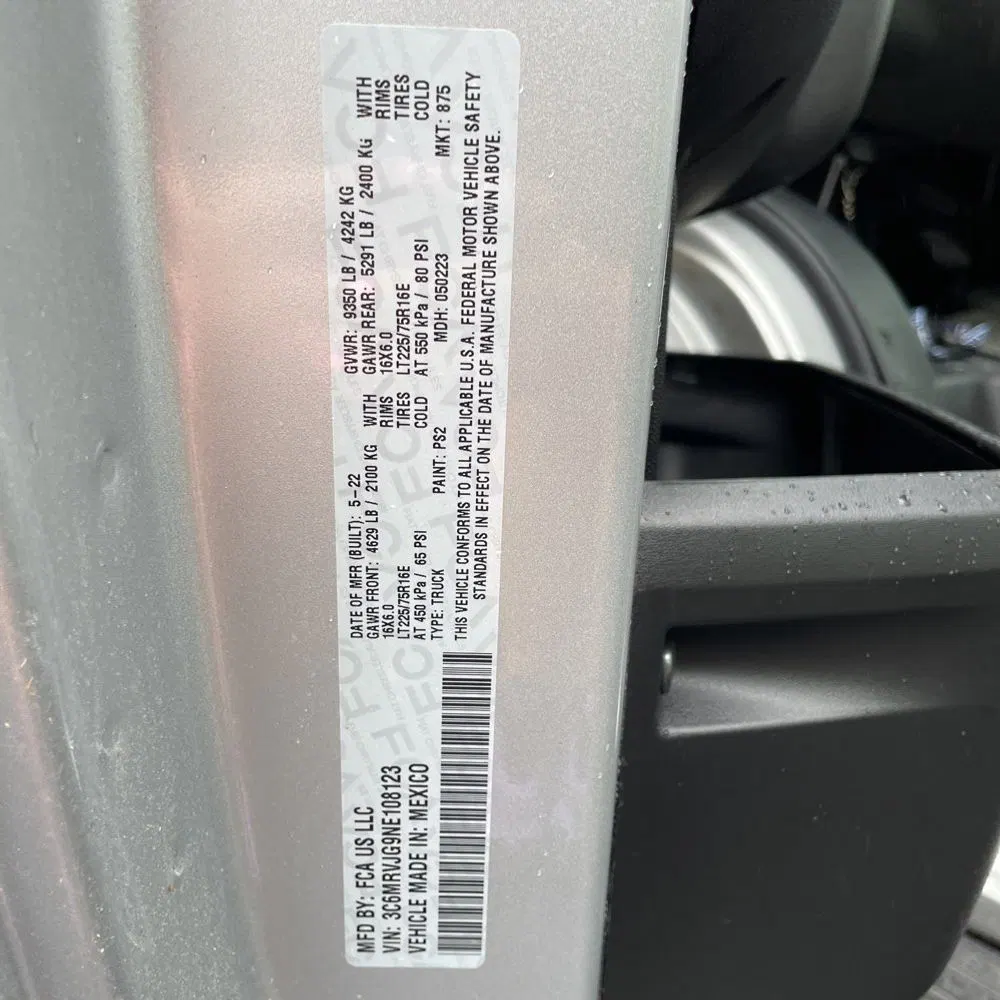 2022 Ram ProMaster 3500 159 WB