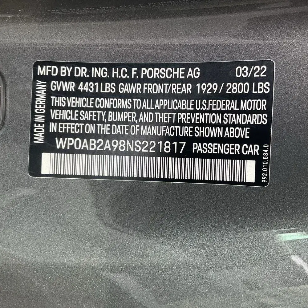 2022 Porsche 911 Carrera 4S