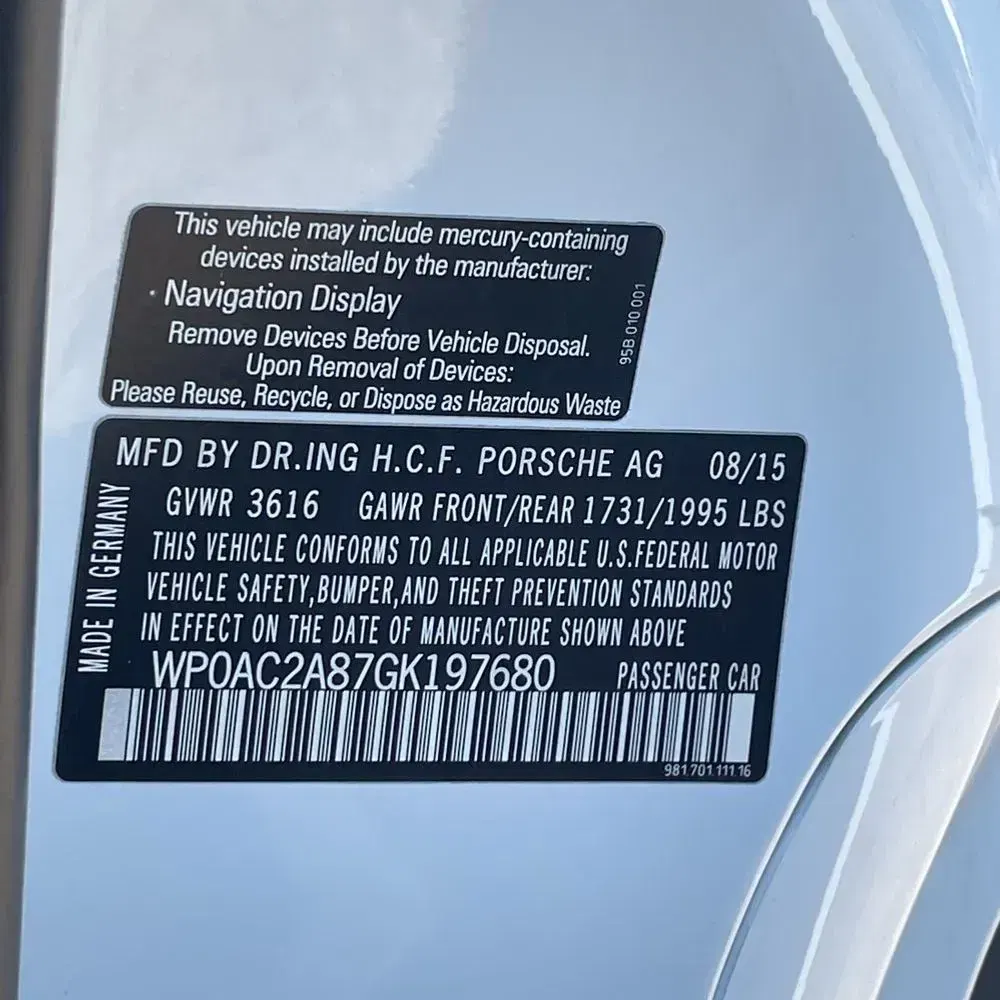 2016 Porsche Cayman GT4