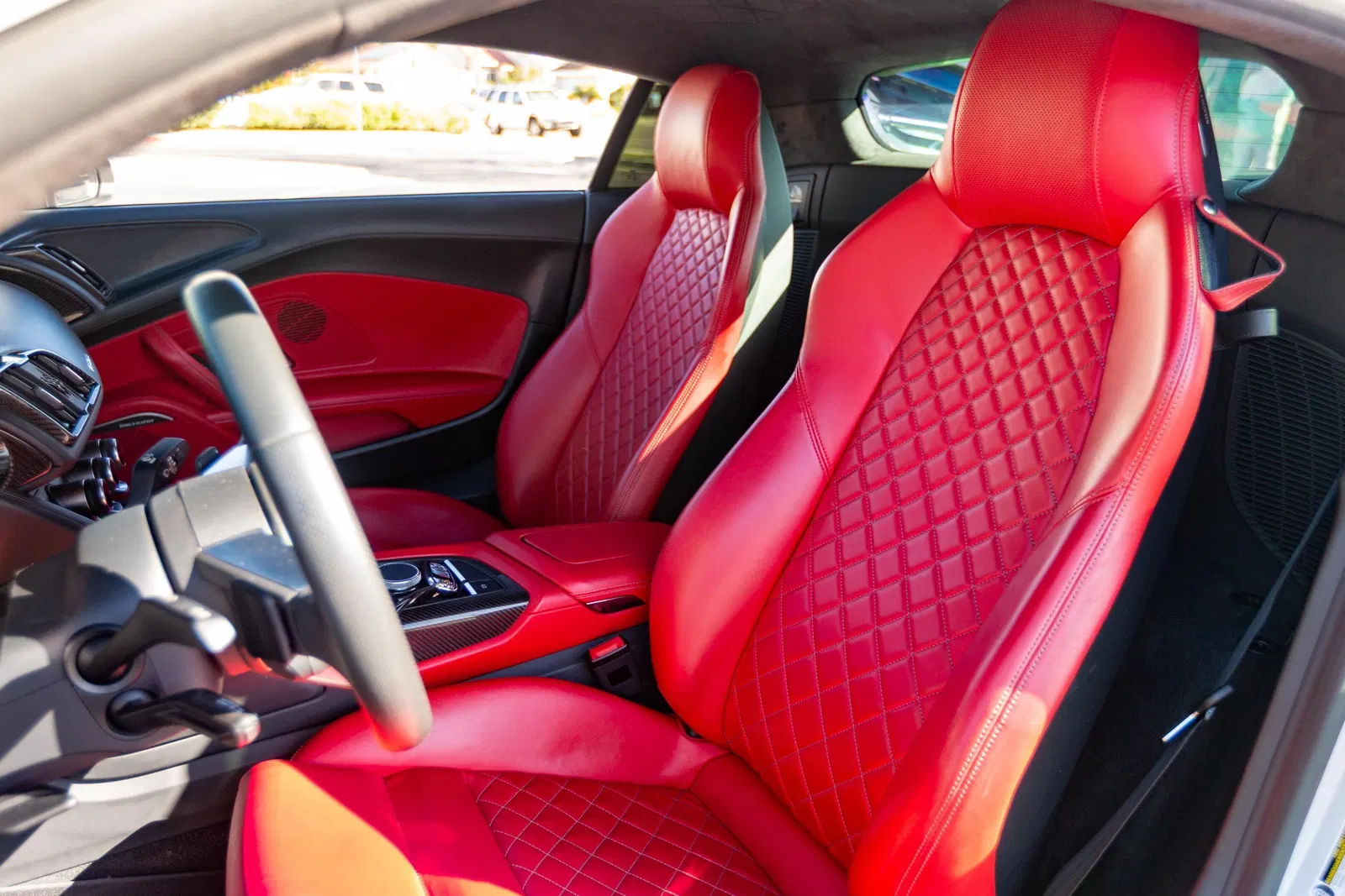 2020 Audi R8 V10 Coupe - Carbon Exterior and Interior Packages, Express Red Diamond-Stitch Full Leather Interior