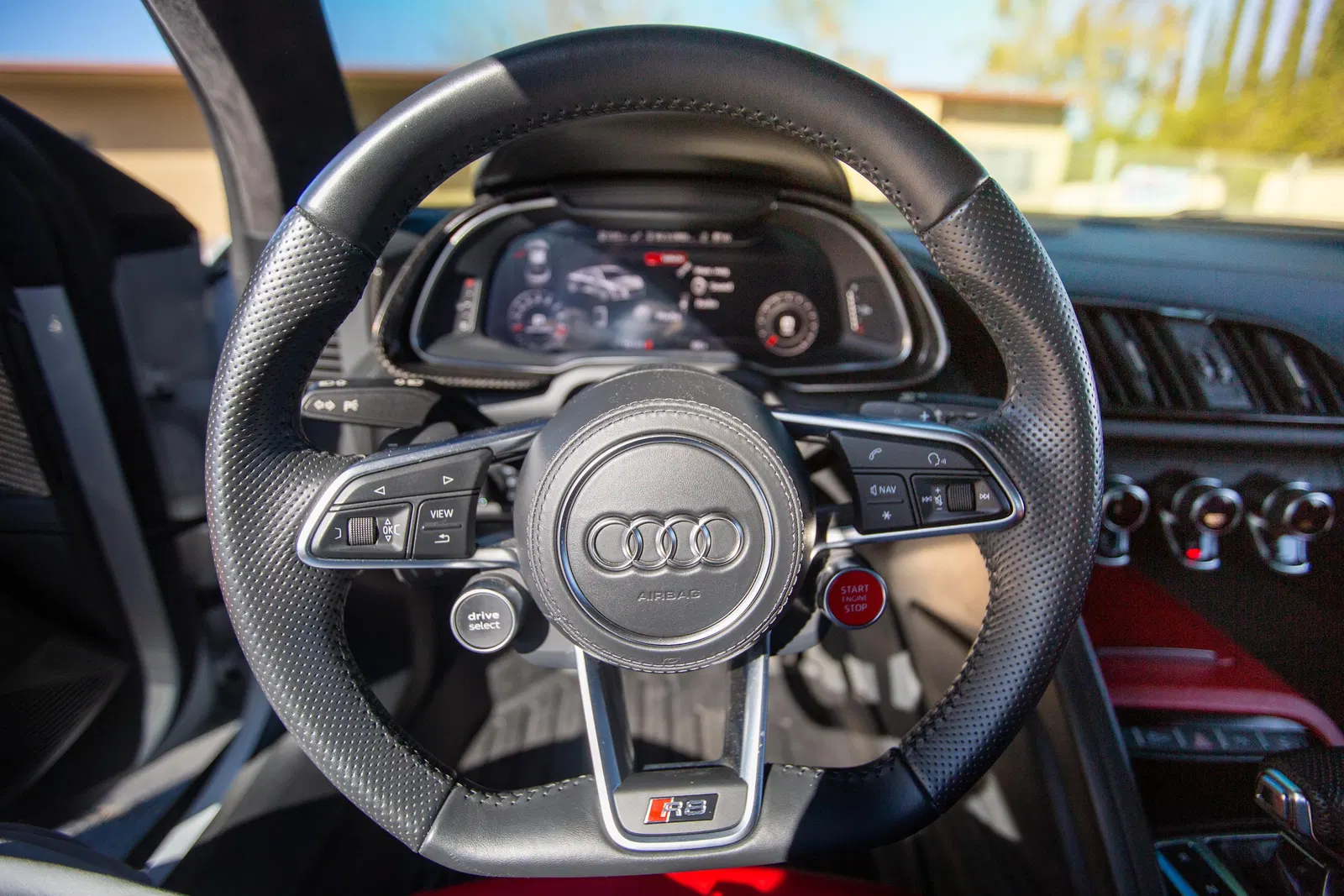2020 Audi R8 V10 Coupe - Carbon Exterior and Interior Packages, Express Red Diamond-Stitch Full Leather Interior