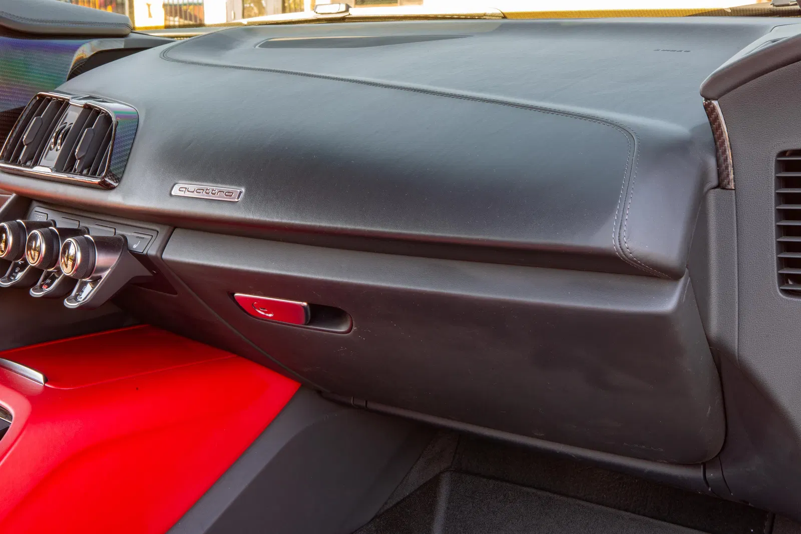 2020 Audi R8 V10 Coupe - Carbon Exterior and Interior Packages, Express Red Diamond-Stitch Full Leather Interior