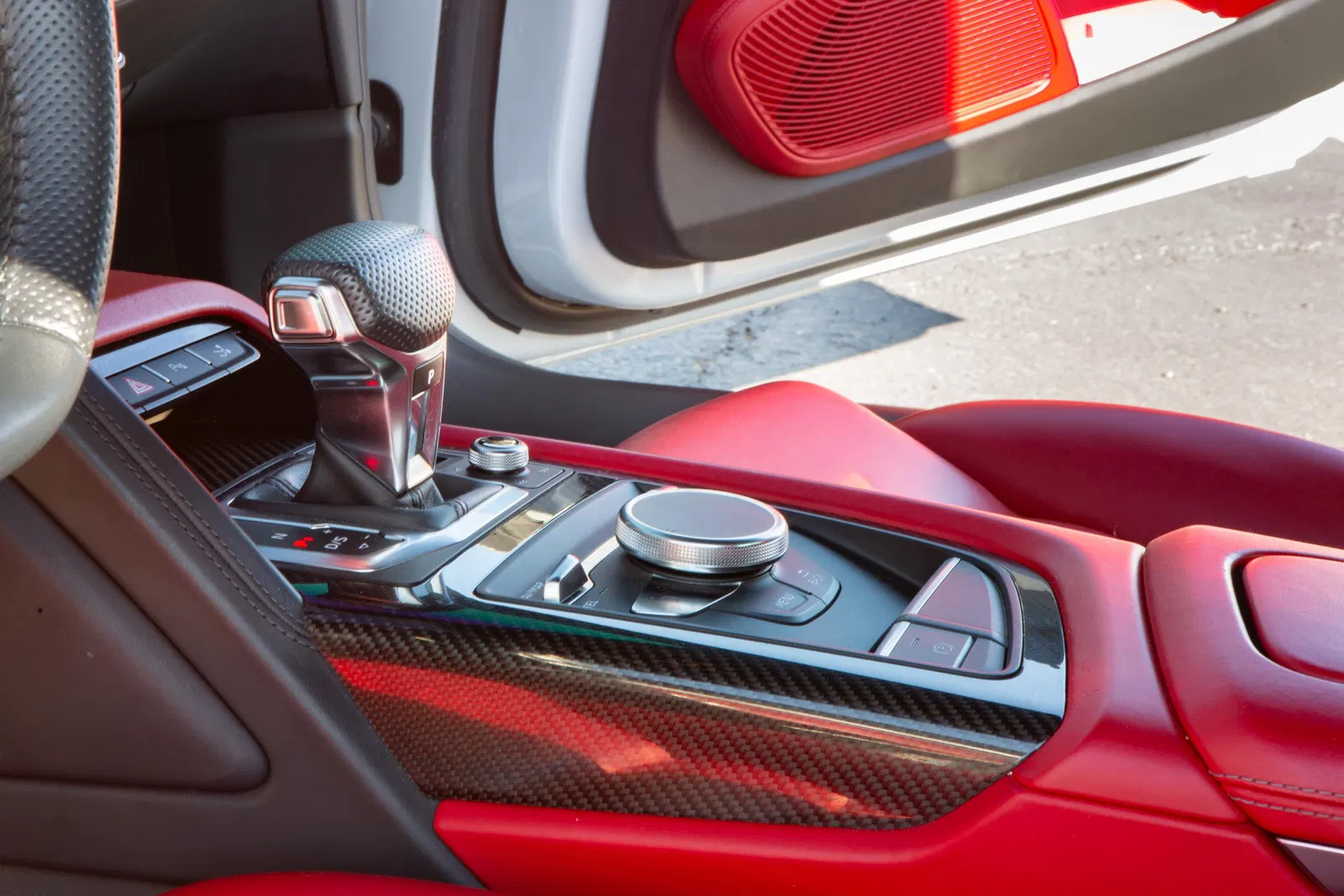 2020 Audi R8 V10 Coupe - Carbon Exterior and Interior Packages, Express Red Diamond-Stitch Full Leather Interior