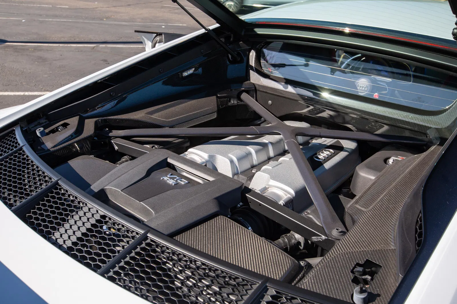 2020 Audi R8 V10 Coupe - Carbon Exterior and Interior Packages, Express Red Diamond-Stitch Full Leather Interior