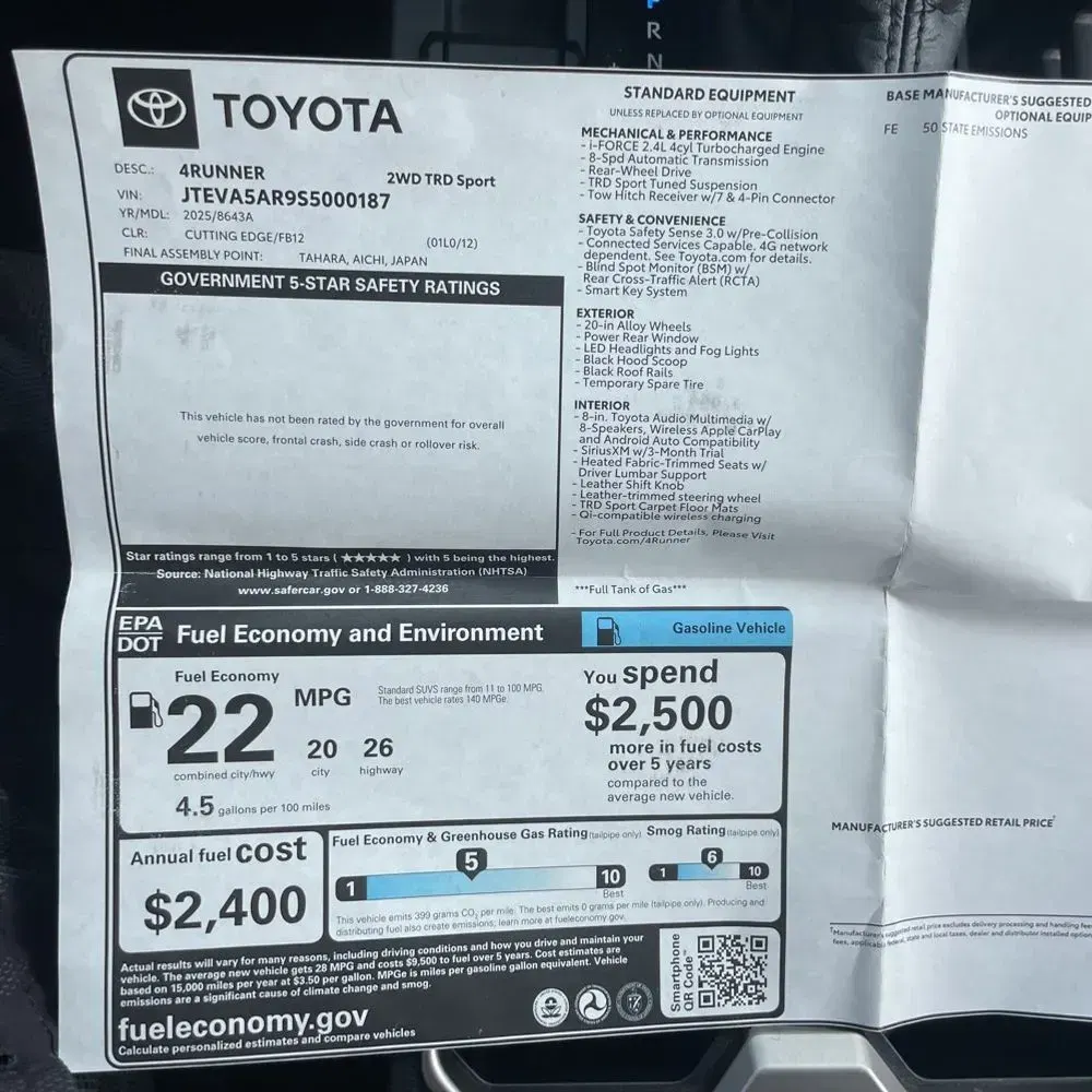 2025 Toyota 4Runner TRD Sport