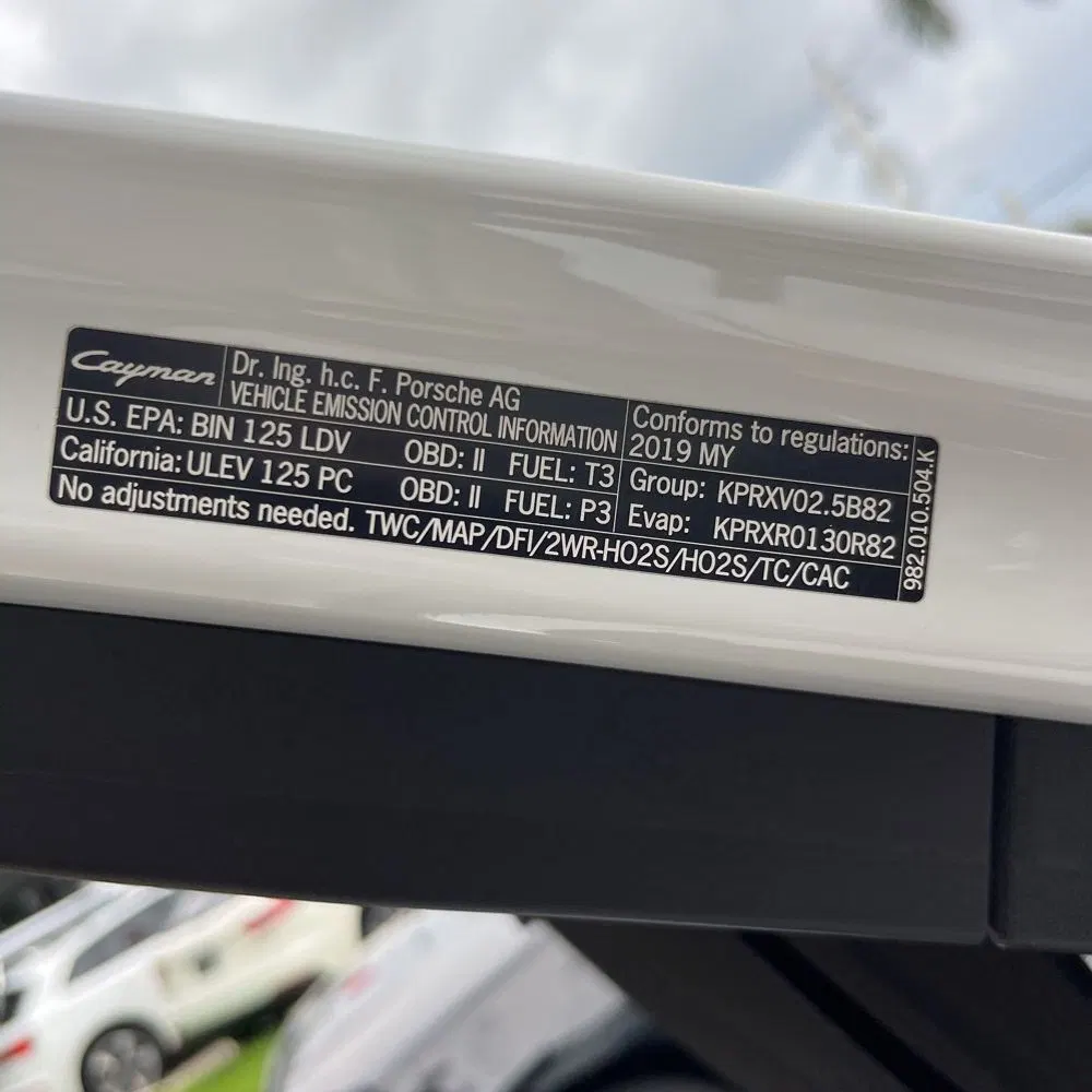 2019 Porsche 718 Cayman Base