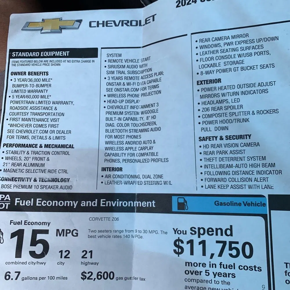 2024 Chevrolet Corvette Z06