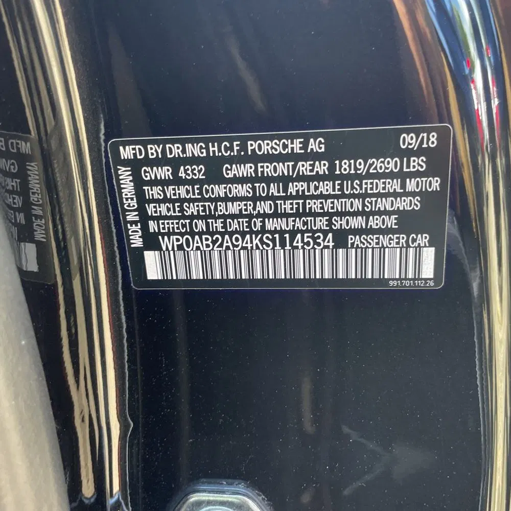 2019 Porsche 911 Carrera 4S