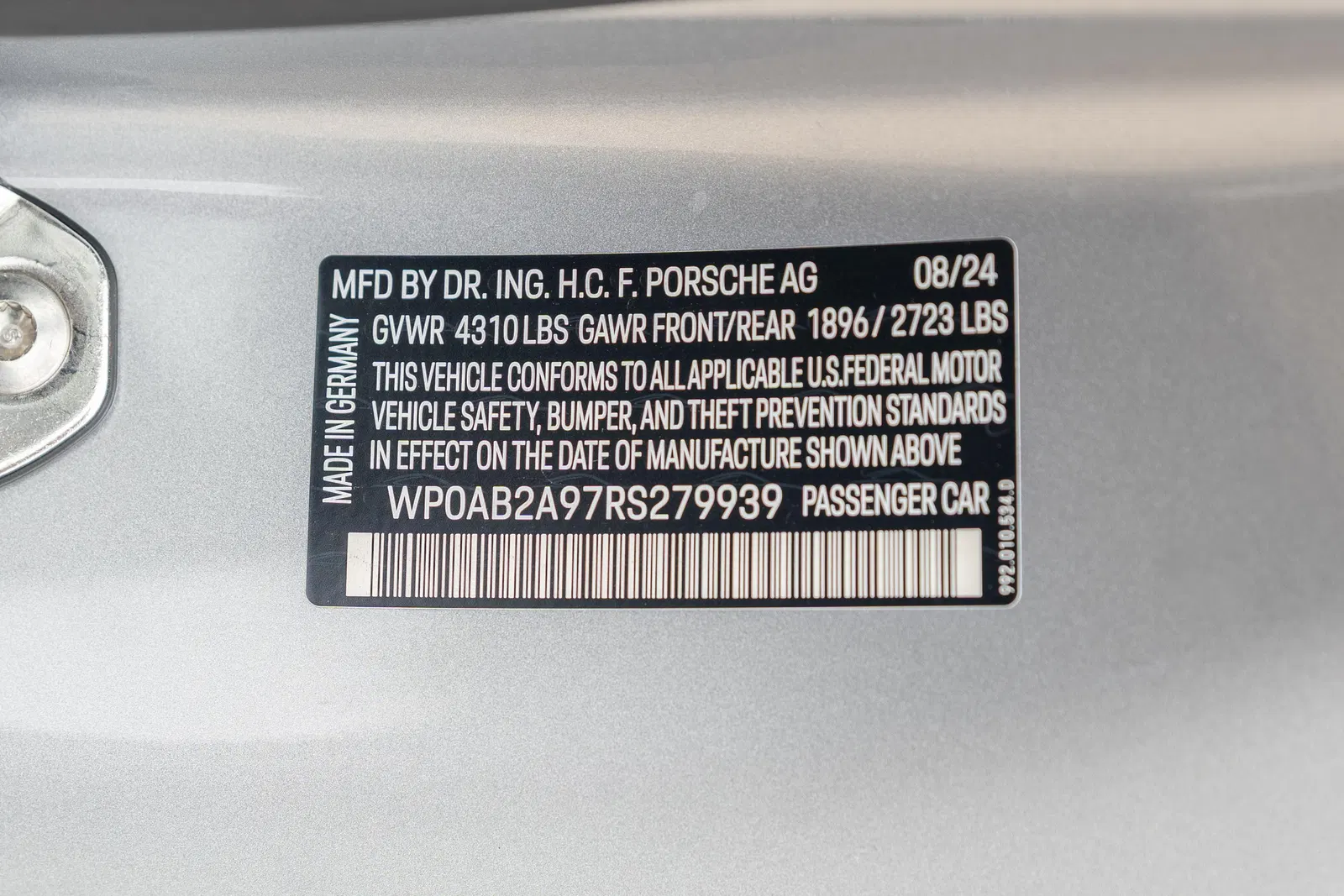 2024 Porsche 911 Carrera S Coupe - 4k Miles, 7-Speed Manual Transmission, SportDesign Package, 1 Owner