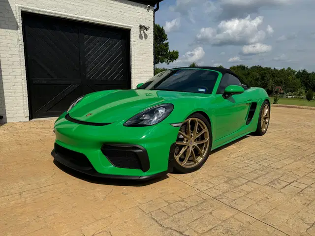2023 Porsche 718 Boxster Spyder - ~1,600 Miles, DeMan Motorsport 4.5-Liter Flat-6, 6-Speed Manual, Python Green
