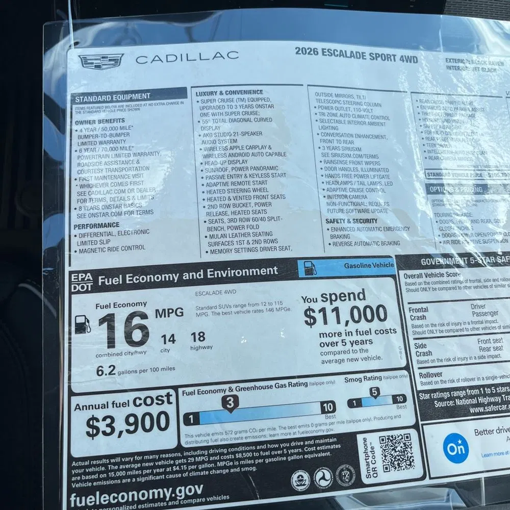 2026 Cadillac Escalade Sport