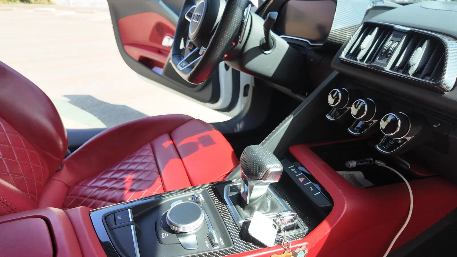 2020 Audi R8 V10 Performance Coupe - 602-hp V10, AWD, Express Red Interior, Carbon Exterior and Interior packages