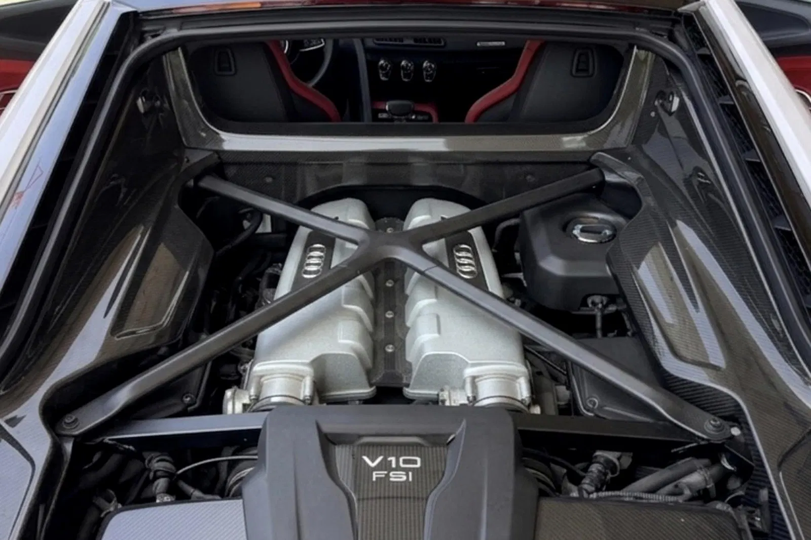 2020 Audi R8 V10 Performance Coupe - 602-hp V10, AWD, Express Red Interior, Carbon Exterior and Interior packages