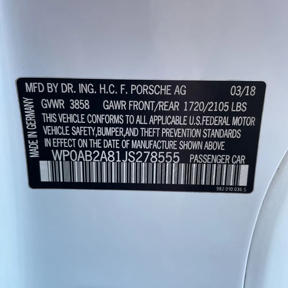 2018 Porsche 718 Cayman GTS